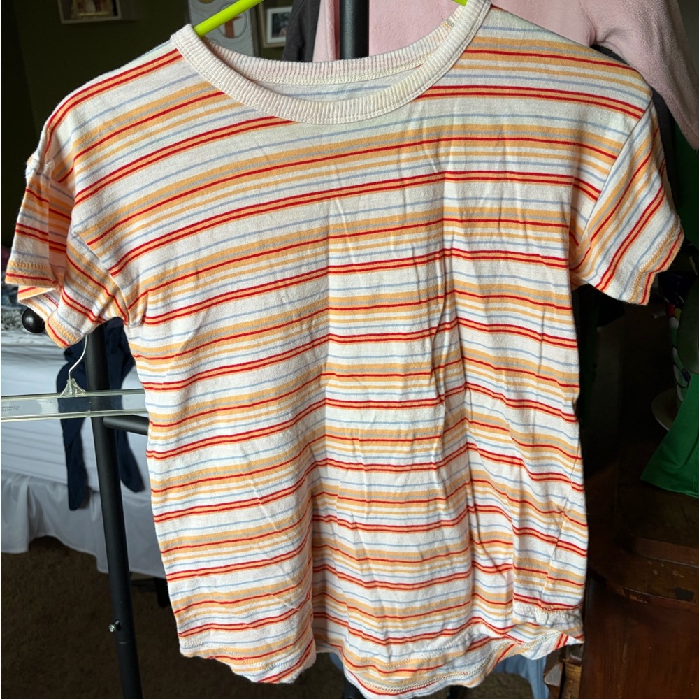Madewell Striped Tee - Red, Orange, Yellow